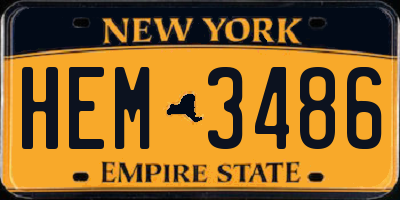 NY license plate HEM3486