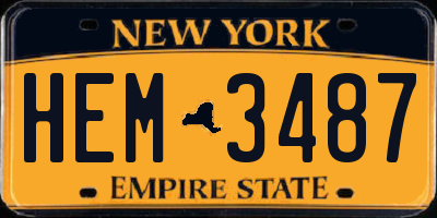 NY license plate HEM3487