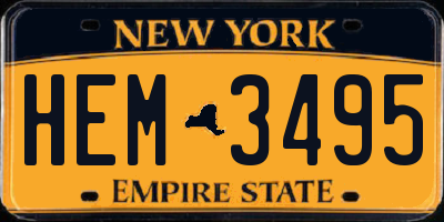NY license plate HEM3495