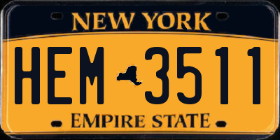 NY license plate HEM3511