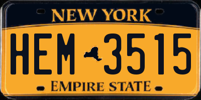 NY license plate HEM3515