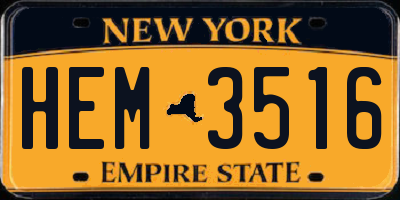 NY license plate HEM3516