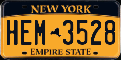 NY license plate HEM3528