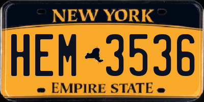 NY license plate HEM3536