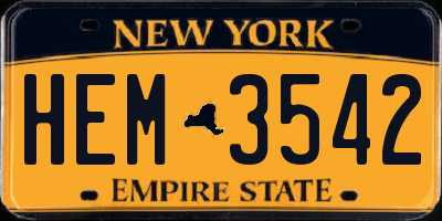 NY license plate HEM3542