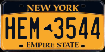NY license plate HEM3544