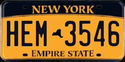 NY license plate HEM3546