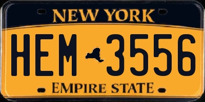 NY license plate HEM3556