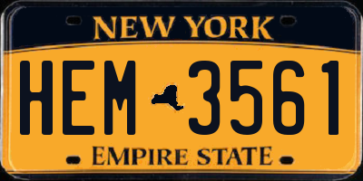 NY license plate HEM3561