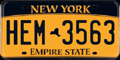 NY license plate HEM3563