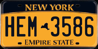 NY license plate HEM3586