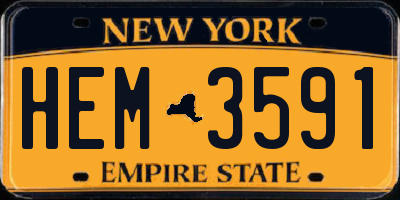 NY license plate HEM3591
