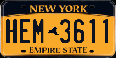 NY license plate HEM3611