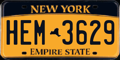 NY license plate HEM3629