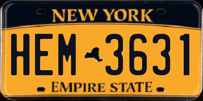 NY license plate HEM3631
