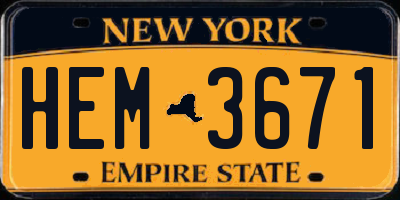 NY license plate HEM3671
