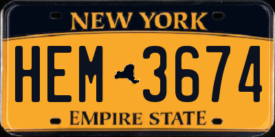 NY license plate HEM3674