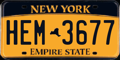 NY license plate HEM3677