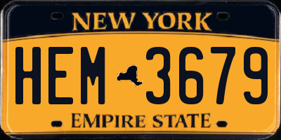 NY license plate HEM3679