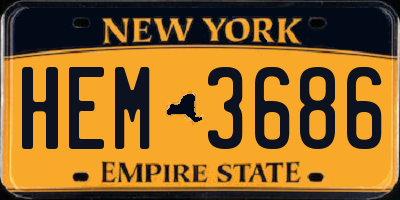 NY license plate HEM3686