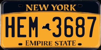 NY license plate HEM3687