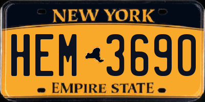 NY license plate HEM3690
