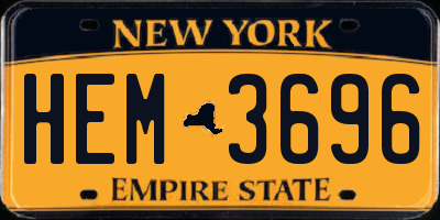 NY license plate HEM3696
