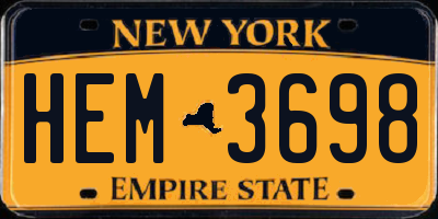 NY license plate HEM3698