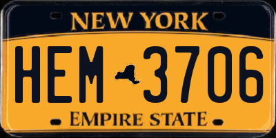 NY license plate HEM3706