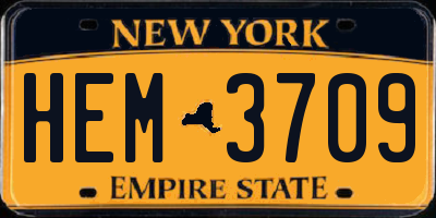 NY license plate HEM3709