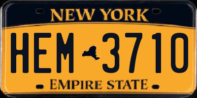 NY license plate HEM3710