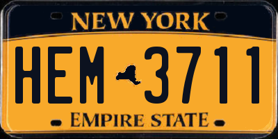 NY license plate HEM3711