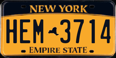 NY license plate HEM3714