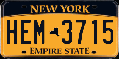 NY license plate HEM3715