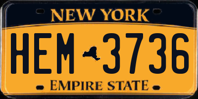 NY license plate HEM3736