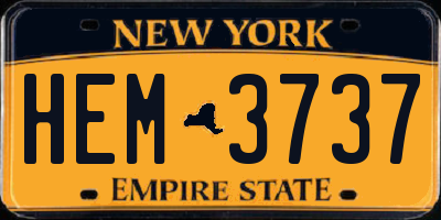 NY license plate HEM3737
