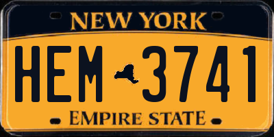 NY license plate HEM3741