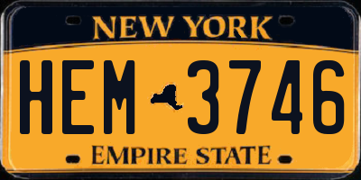 NY license plate HEM3746