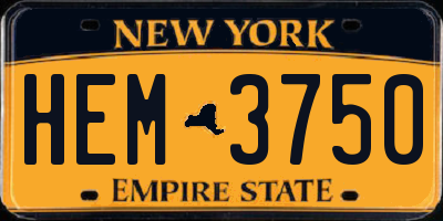 NY license plate HEM3750