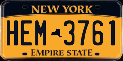 NY license plate HEM3761