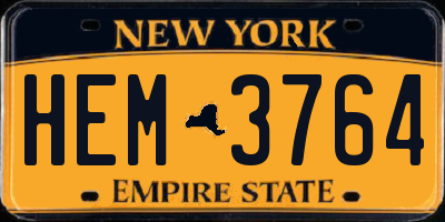 NY license plate HEM3764