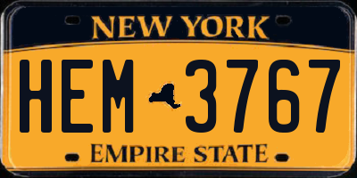 NY license plate HEM3767
