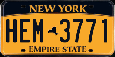 NY license plate HEM3771