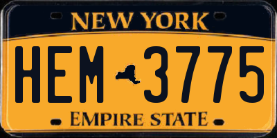 NY license plate HEM3775