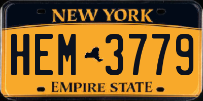 NY license plate HEM3779