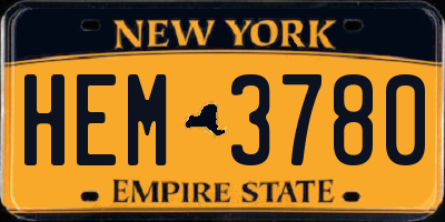 NY license plate HEM3780