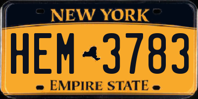 NY license plate HEM3783
