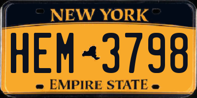 NY license plate HEM3798
