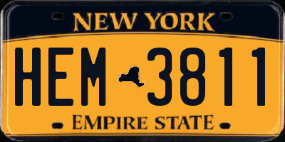 NY license plate HEM3811