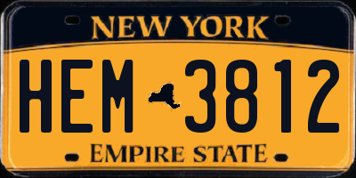 NY license plate HEM3812